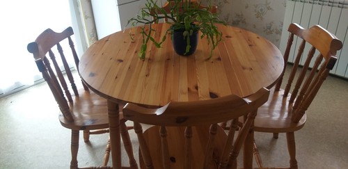 Table ronde pin massif - en, 4