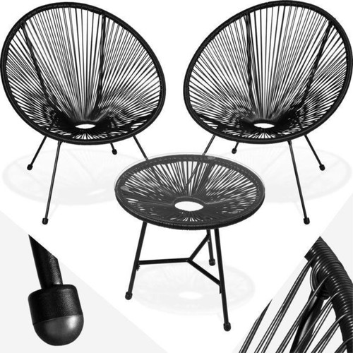 Ensemble table chaises noir - et,